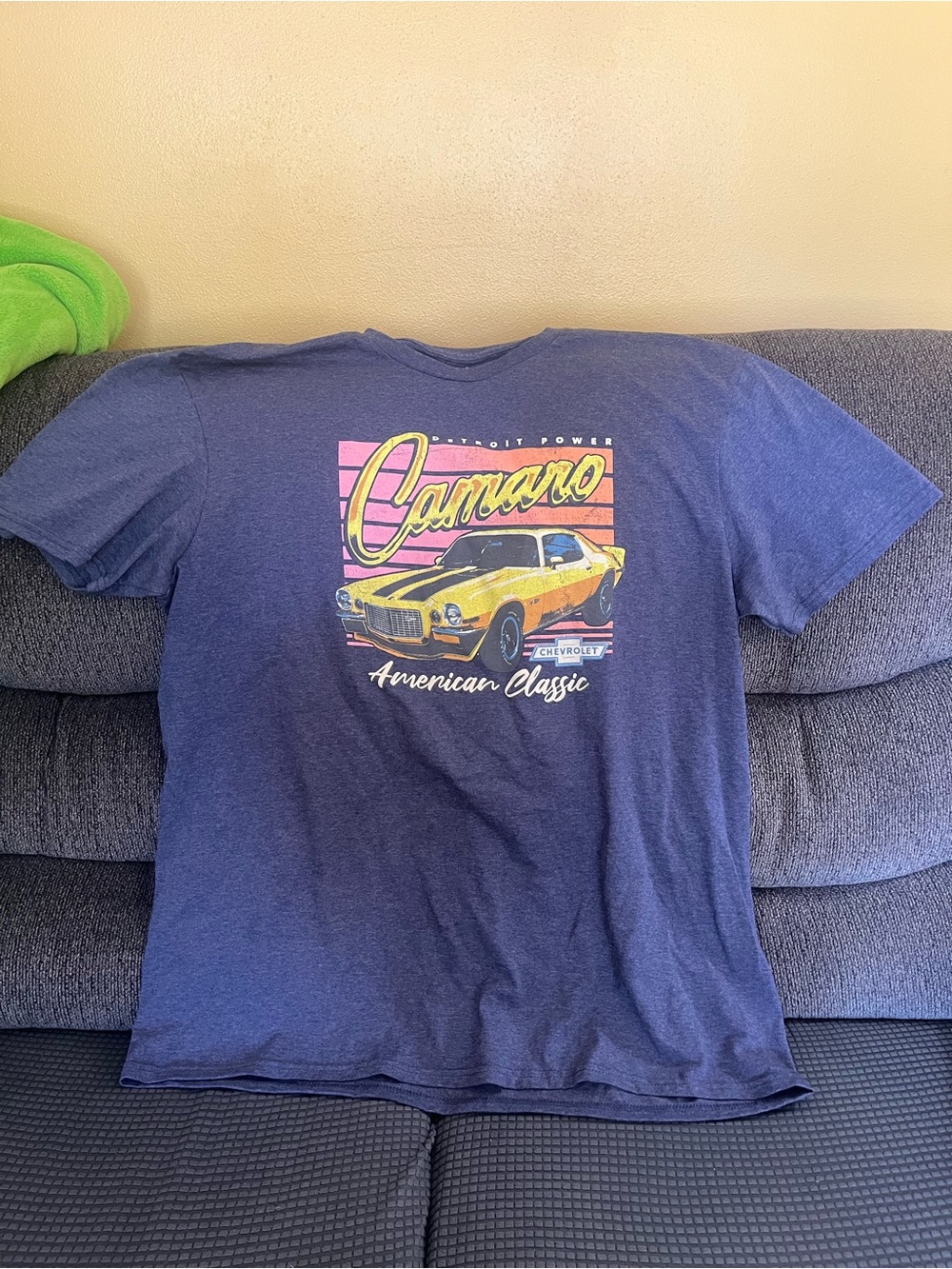Hybrid Apparel Navy Blue Camaro Graphic Tee.